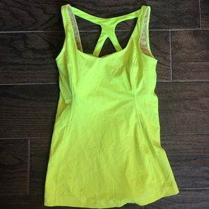 Bright yellow lululemon racerback size 4